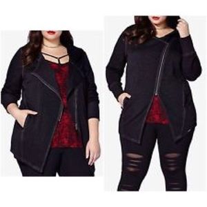 Moto hoodie- knit jacket